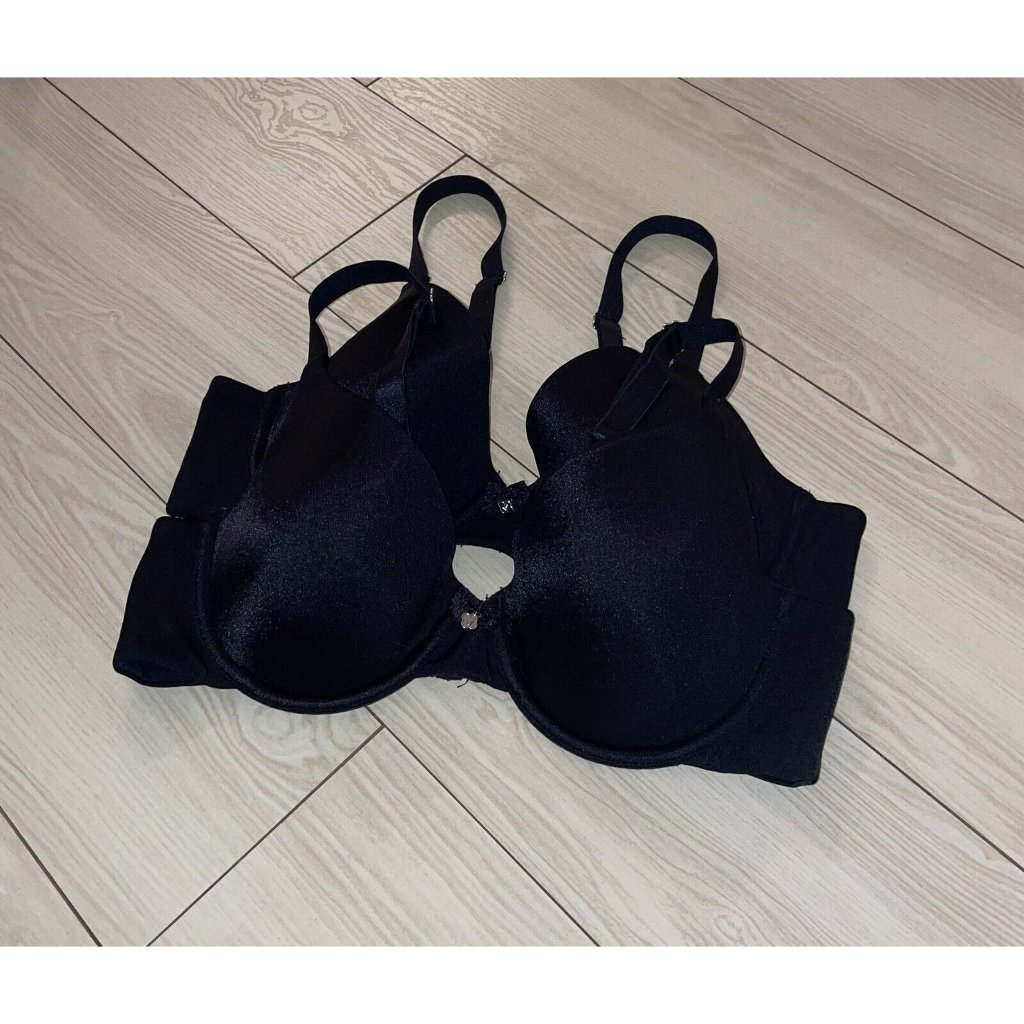 2 Breezies A262399 Demi Coverage Back Smoothing T Shirt Underwire Bras 38b Black